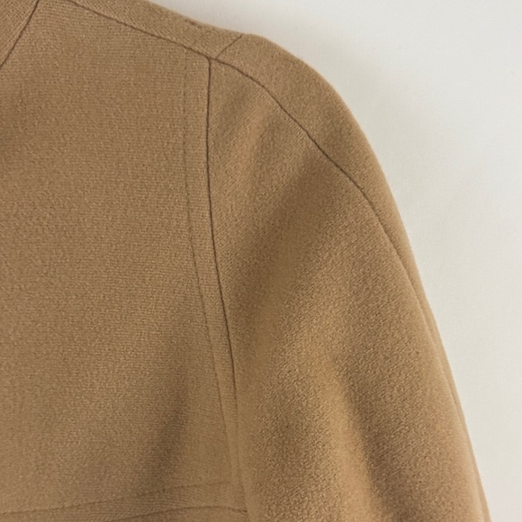 Vintage Elegant Tan Long 100% Wool Coat Old Money Fits like a small w/ scarf - Picture 8 of 16